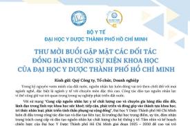 THƯ MỜI BUỔI GẶP MẶT CÁC ĐỐI TÁC ĐỒNG HÀNH CÙNG SỰ KIỆN KHOA HỌC CỦA ĐẠI HỌC Y DƯỢC THÀNH PHỐ HỒ CHÍ MINH
